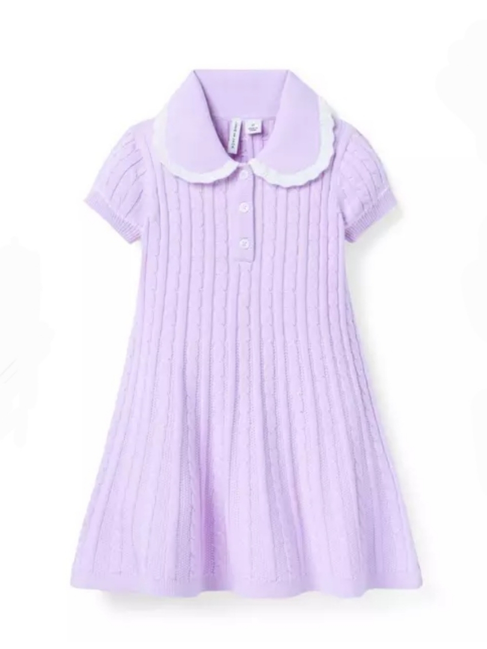 Janie and Jack Lavender Knit Dress with White Trim